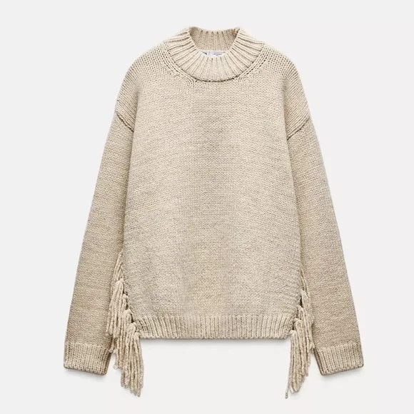 Zara Fringe Detail Sweater - Picture 6 of 6